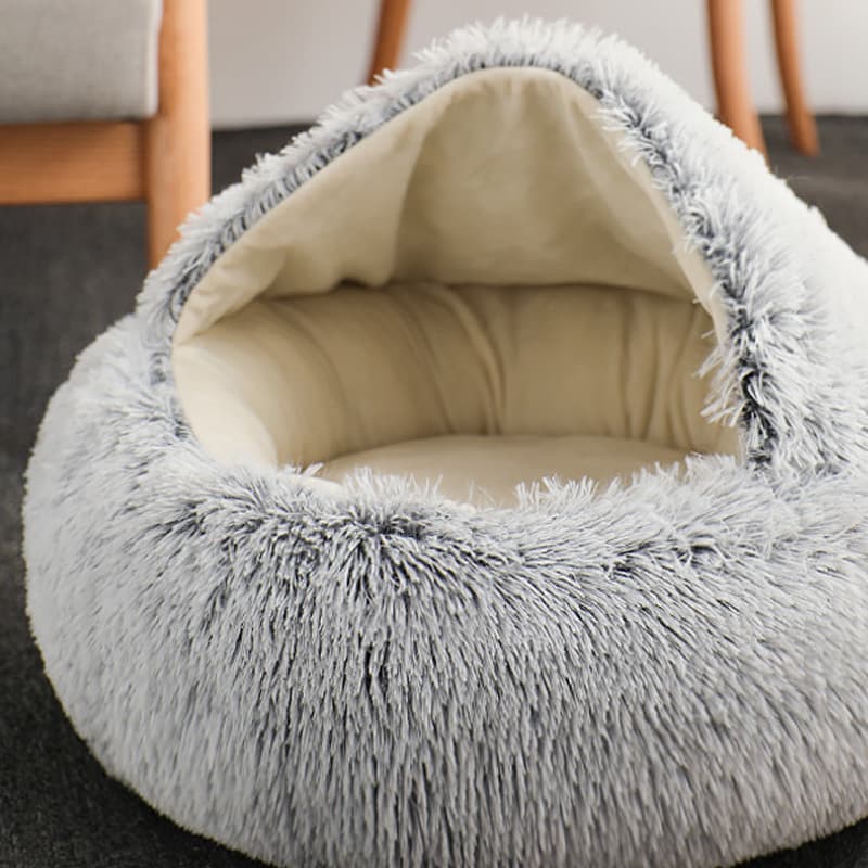 Lit cocon gris doux pour chat (40 cm) — Chats (photo 1 sur 1)