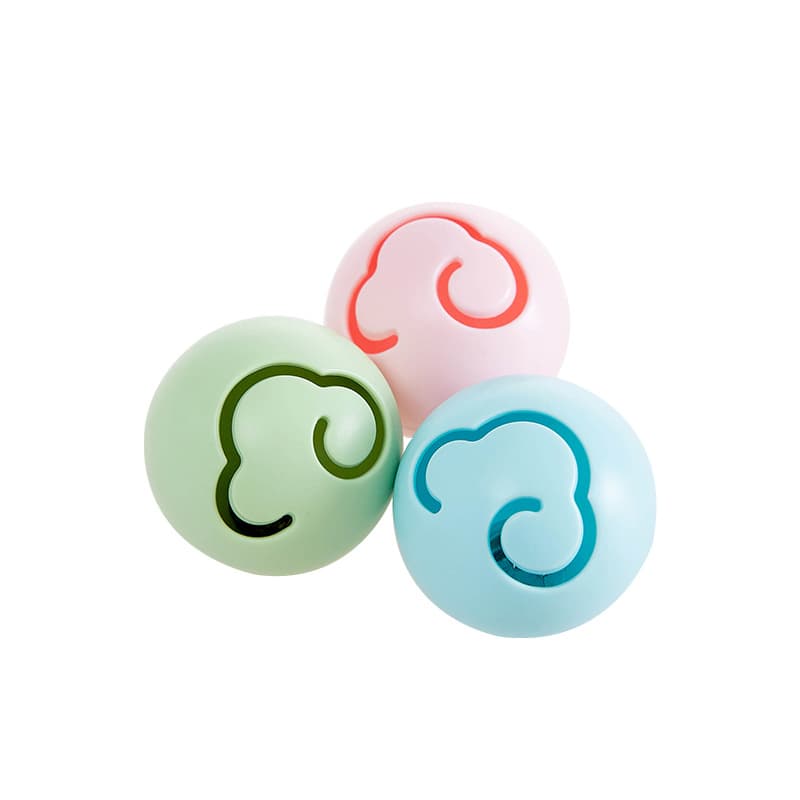 Lot de 3 balles à clochette pour chat (coloris pastel)