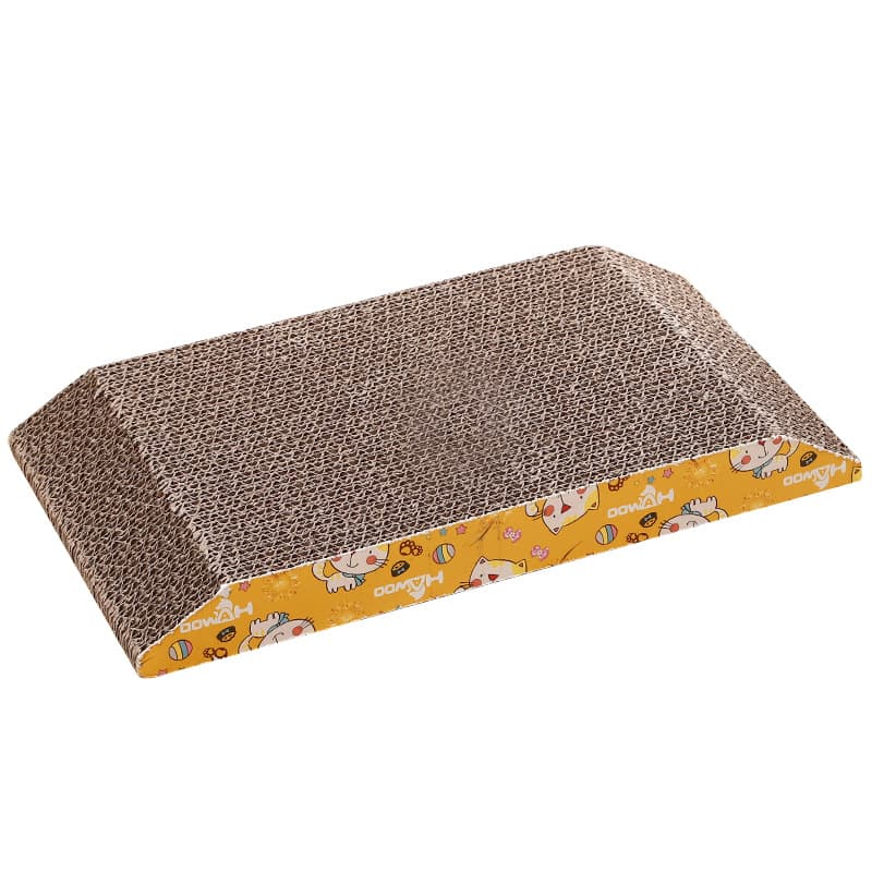 Griffoir trapézoïdal en carton ondulé pour chat (marron, 36 cm) — Chats (photo 1 sur 4)