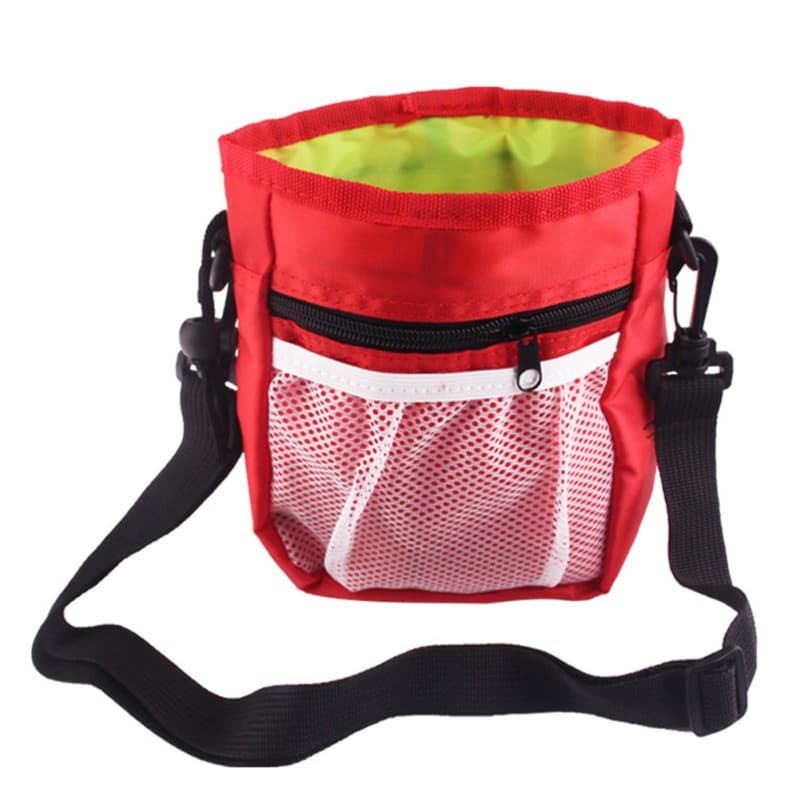 Sac à friandises pour chien avec ceinture (rouge)
