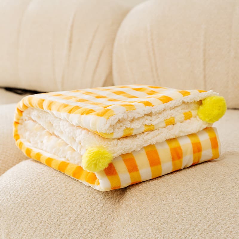 Couverture douce à carreaux pour chien (jaune, taille S) — Chiens (photo 1 sur 2)