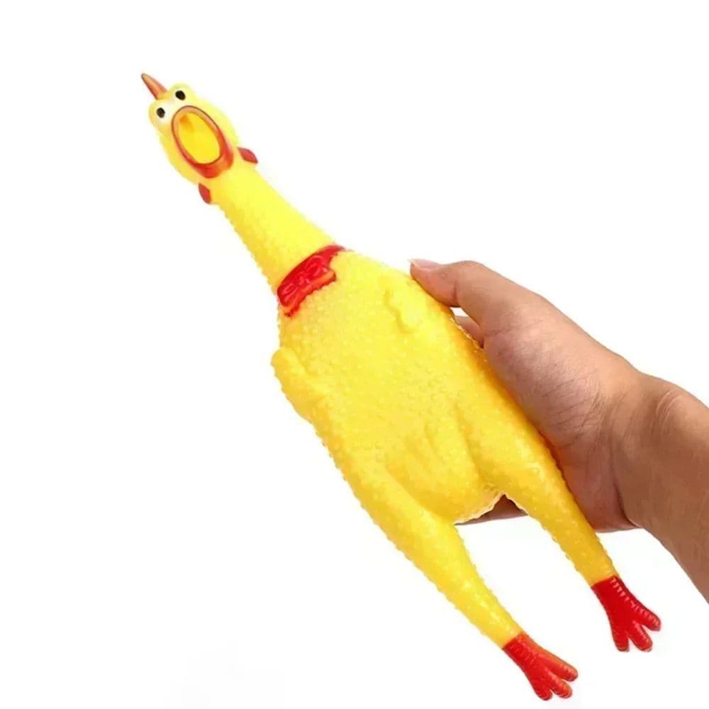 Jouet chien poulet hurlant (caoutchouc, jaune, taille S) — Chiens (photo 1 sur 2)