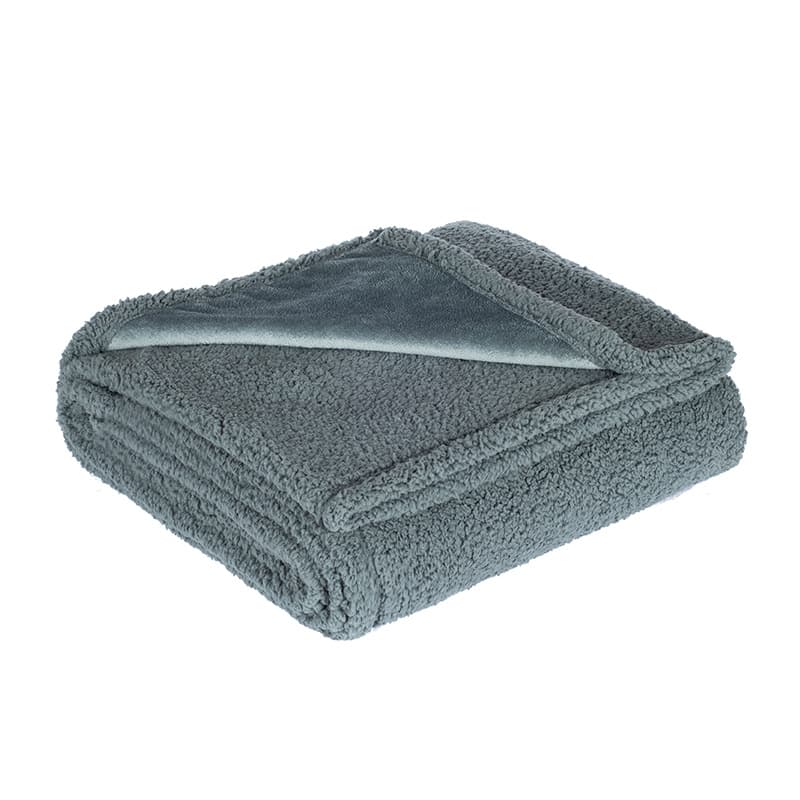 Couverture douce en sherpa pour chien (grise, 50 x 70 cm)