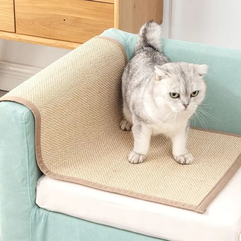 Protège-canapé griffoir en bambou tressé pour chat (40 x 60 cm)