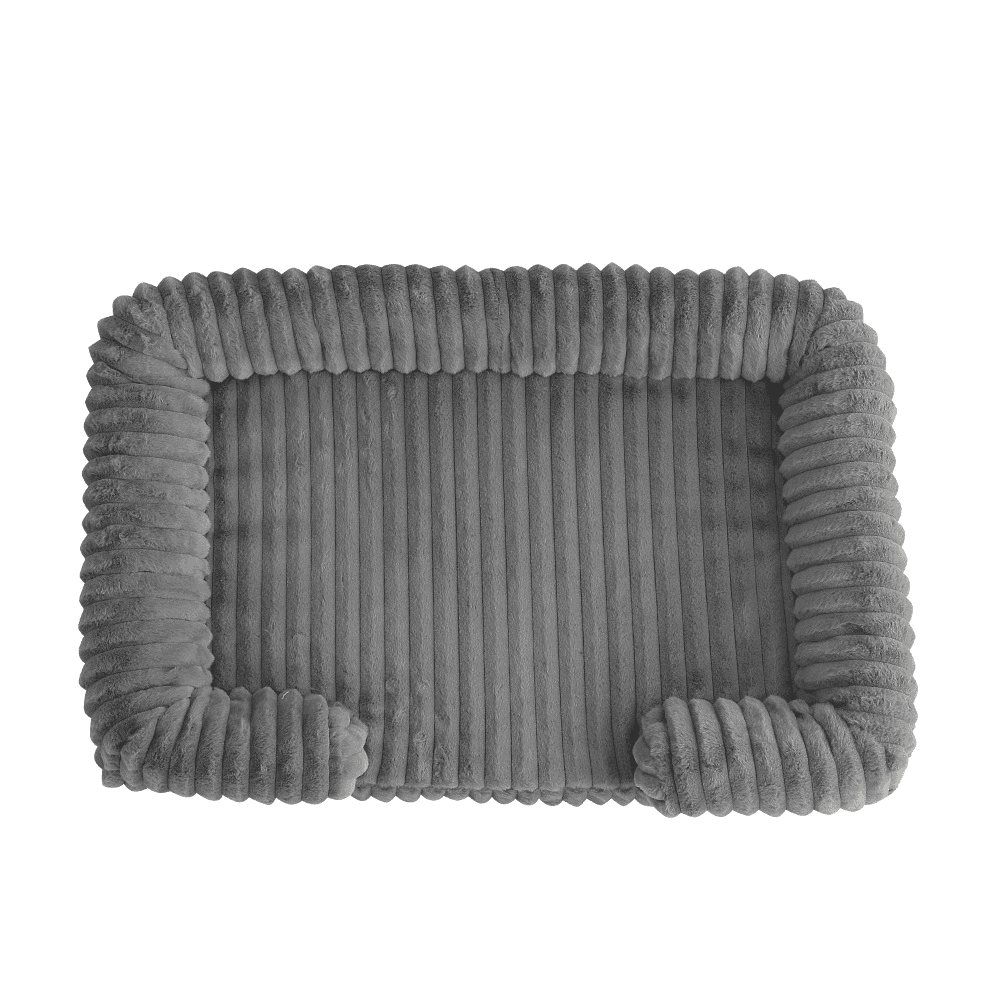 Panier sofa pour chien (peluche côtelée, gris foncé, taille S) — Chiens (photo 1 sur 1)