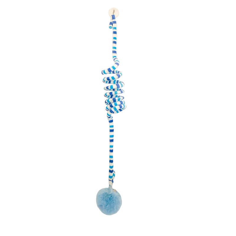 Jouet spirale à ventouse pour chat (pompon bleu) — Chats (photo 1 sur 1)