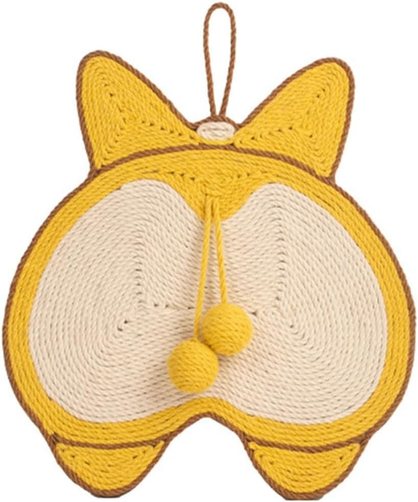 Griffoir mural pour chat (sisal, motif corgi jaune) — Chats (photo 1 sur 3)