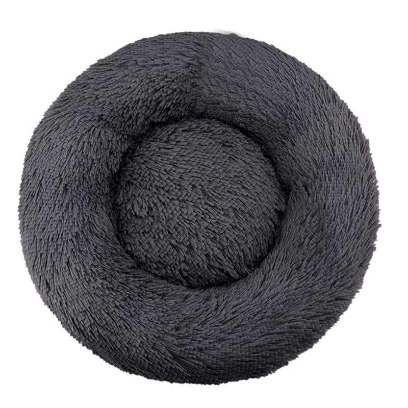 Panier rond en peluche pour chien (gris foncé, 40 cm) — Chiens (photo 1 sur 1)