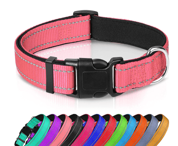 Collier chien réglable réfléchissant (nylon, rose, taille XS) — Chiens (photo 1 sur 1)